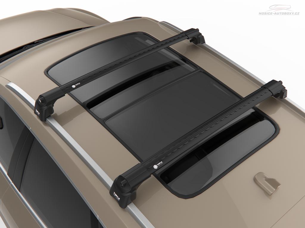 Priečniky Turtle Mercedes Benz GLA X156 2014-2020 integrované pozdĺžniky, čierné
