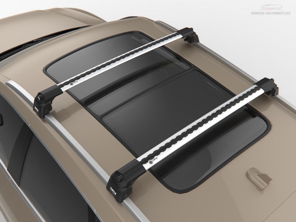 Priečniky Turtle Hyundai ix35 2010-2015 integrované pozdĺžniky, strieborná tyč