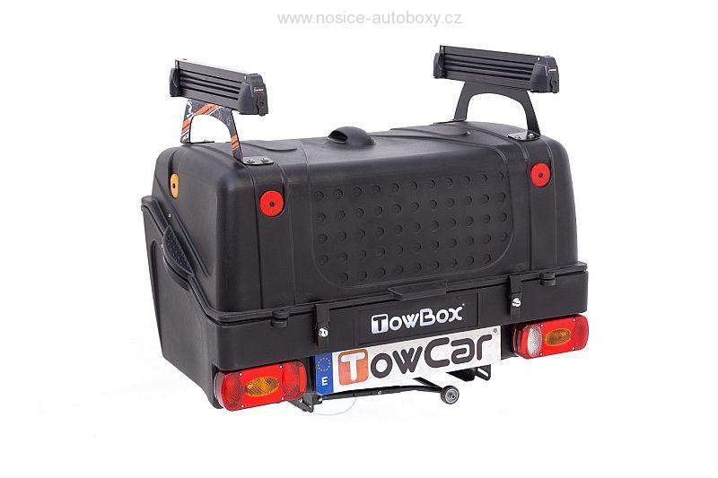 Přepravní box na tažné zařízení Aragon TowBox V1 černý + nosič lyží