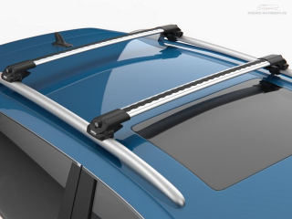 Příčníky Turtle Volkswagen Golf Sportsvan 2014-2020 s podélníky, stříbrné tyče
